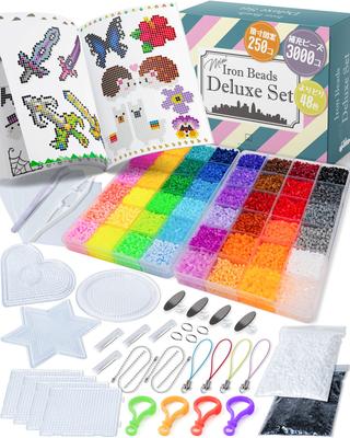 [Harris Lab] Iron Bead Set 2.6mm Mini "Deluxe Set" 48 Colors 250 Designs 25000 Beads White Black +1500 Each Mini Mini Iron Beads Mini Iron Beads Bead