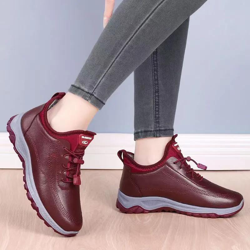 Vinter Pluss Fløyel Fortykket Eldre Morsko Sklisikre Vanntette Damesko