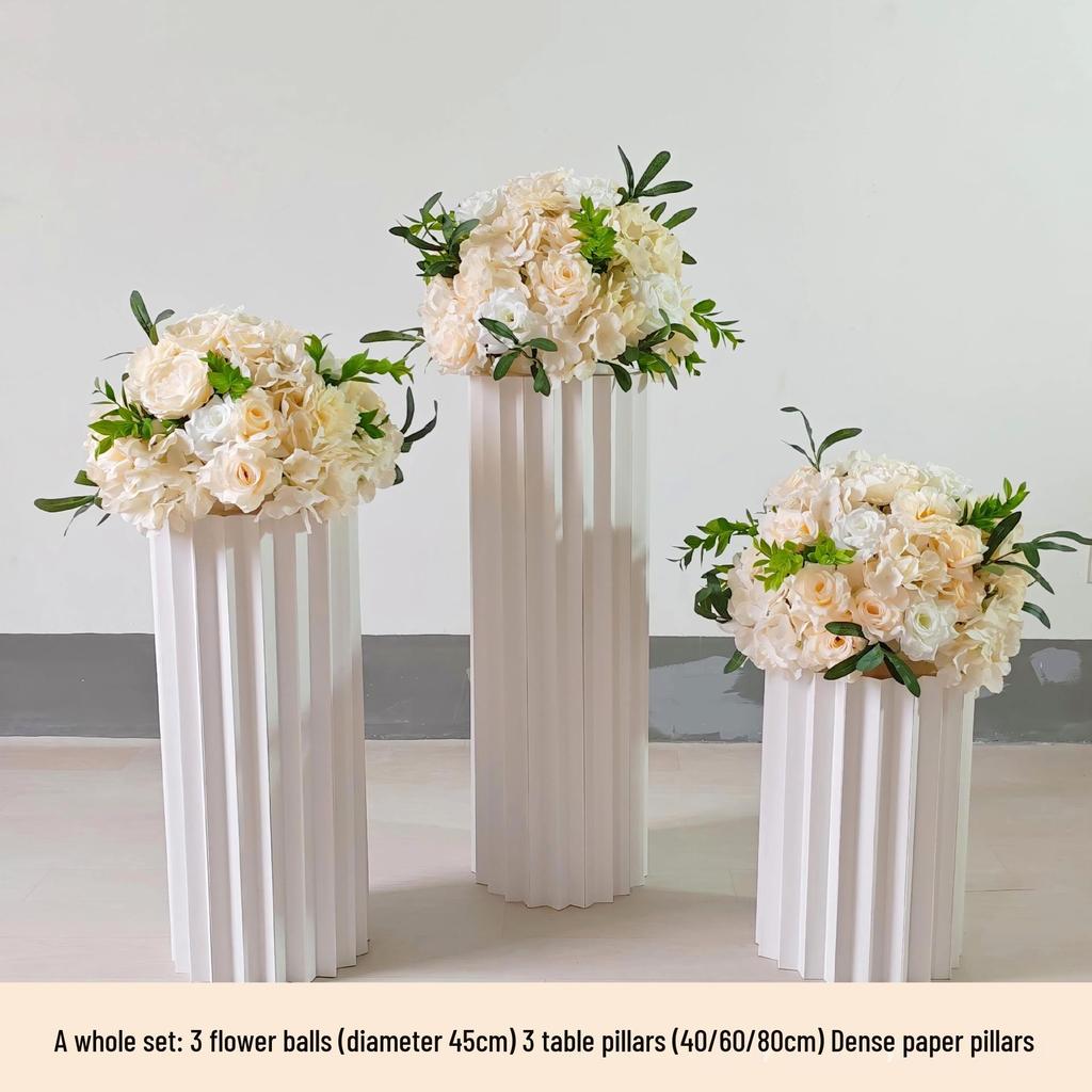 Car Delivery Ceremony Floral Display: Artificial Flower Balls & Columns for Showroom Decoration