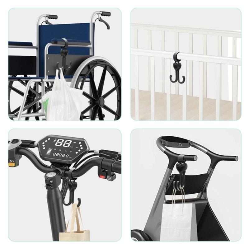 Stroller Hooks Pushchair Organizer Hook Upgrade Double Head Pram Hook for Hanging Bags Universal Hook Pram Accessories