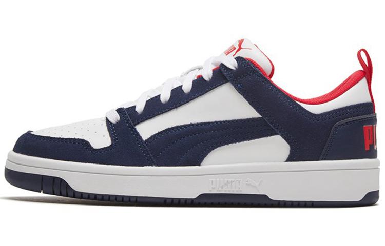 PUMA Rebound Layup Lo Sd White Blue Red 370539-05 36
