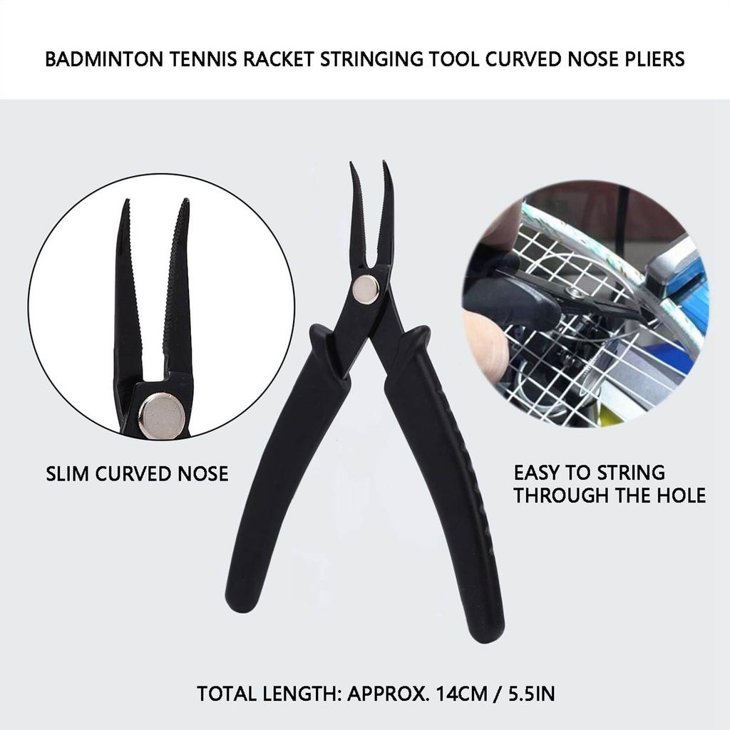 Tennis Schläger Besaitungswerkzeug 14cm Kohlenstoffstahl Gebogene Nase Badmintonsaitenzange Ergonomischer Easy-Grip für Schmuckherstellung