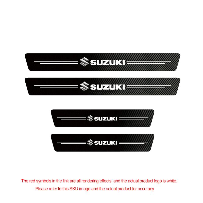 

High-quality Carbon Fiber Car Door Sill Protector Sticker For Suzuki Jimny Samurai Vitara Swift Baleno Ignis Splash Kaiser Swace
