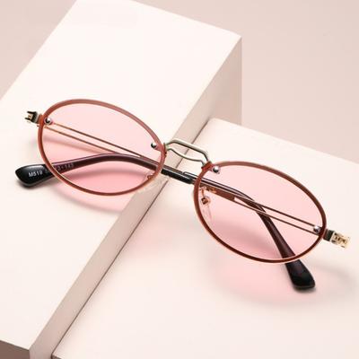 Fashion Oval Sunglasses Luxury Designer Metal Punk Sun Glasses UV Protection for Women Men Popular Eyewear