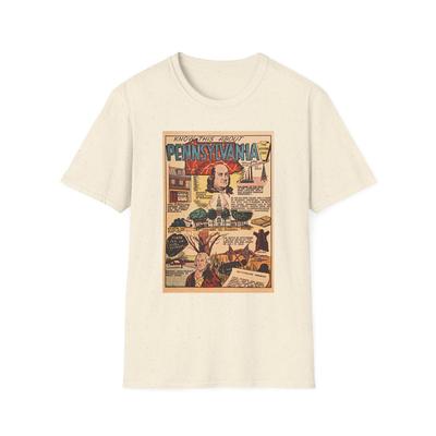 Pennsylvania Vintage Map T-Shirt and Kids Tshirt | Retro Travel Poster Graphic Tee | USA Travel Gift Shirt and Kids Tshirt