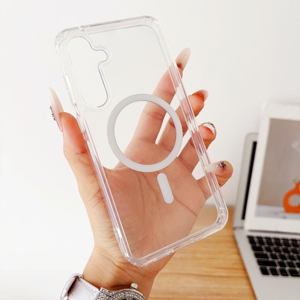 KEYSION Luxury Magnetic Case for Samsung A57 5G A37 5G Soft TPU+PC Shockproof Phone Back Cover for Galaxy A56 5G A36 5G