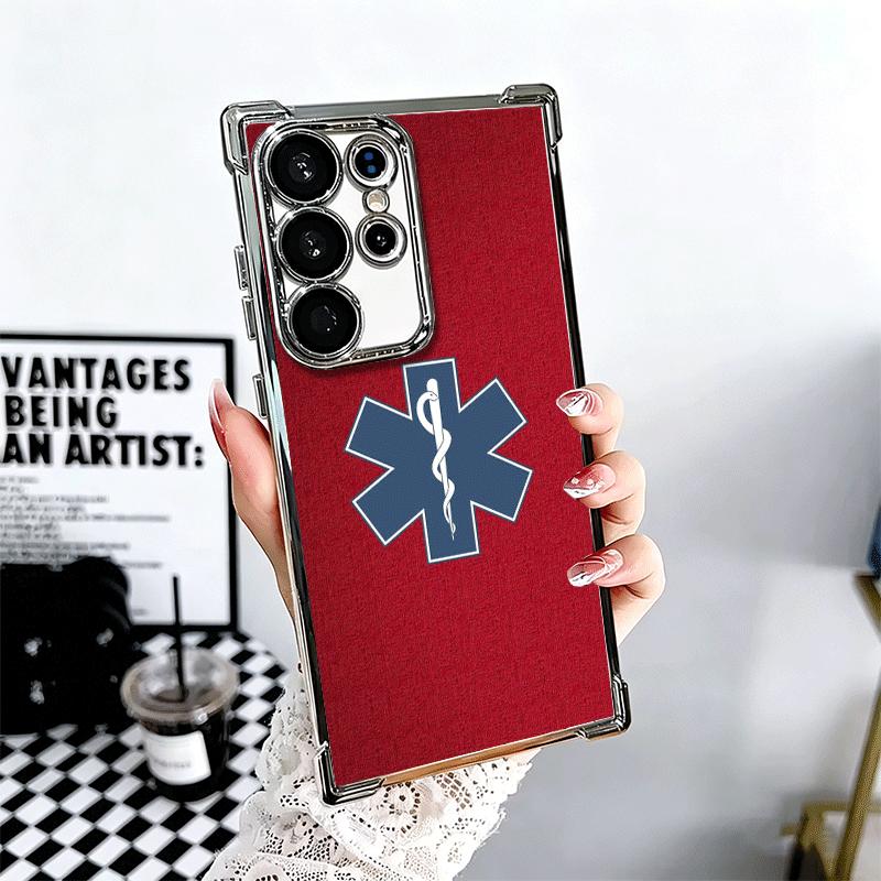 EMT EMS Ambulance Plating Phone Case For Samsung Galaxy S24 S25 FE S26 Edge S23 Ultra S22 S21 Plus S20 Anti-Fall Airabag Cover
