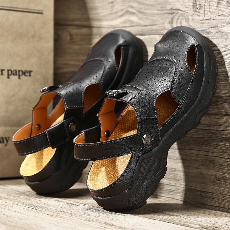 Fashion Men's Shoes Handmade Mens Loafers Luxury Brand Mens Slip on Walking Shoes Breathable Beach Sandals Leather Fashion Flats Men
