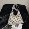 Bolsa tiracolo feminina casual com estampa de bolinhas, grande capacidade, simples para o dia a dia, moda, bolsa de ombro tote personalizada