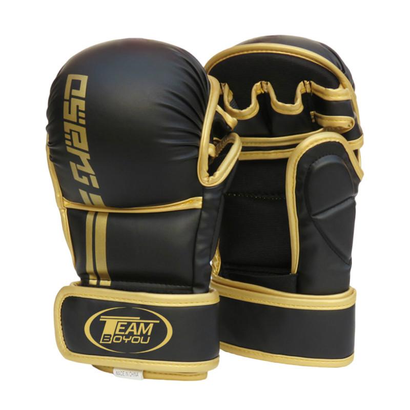 Professional MMA Boxing Gloves Half Finger Sandbag Karate Muay Thai Training Gloves PU Adult Kids Thickened Boxing Equipment