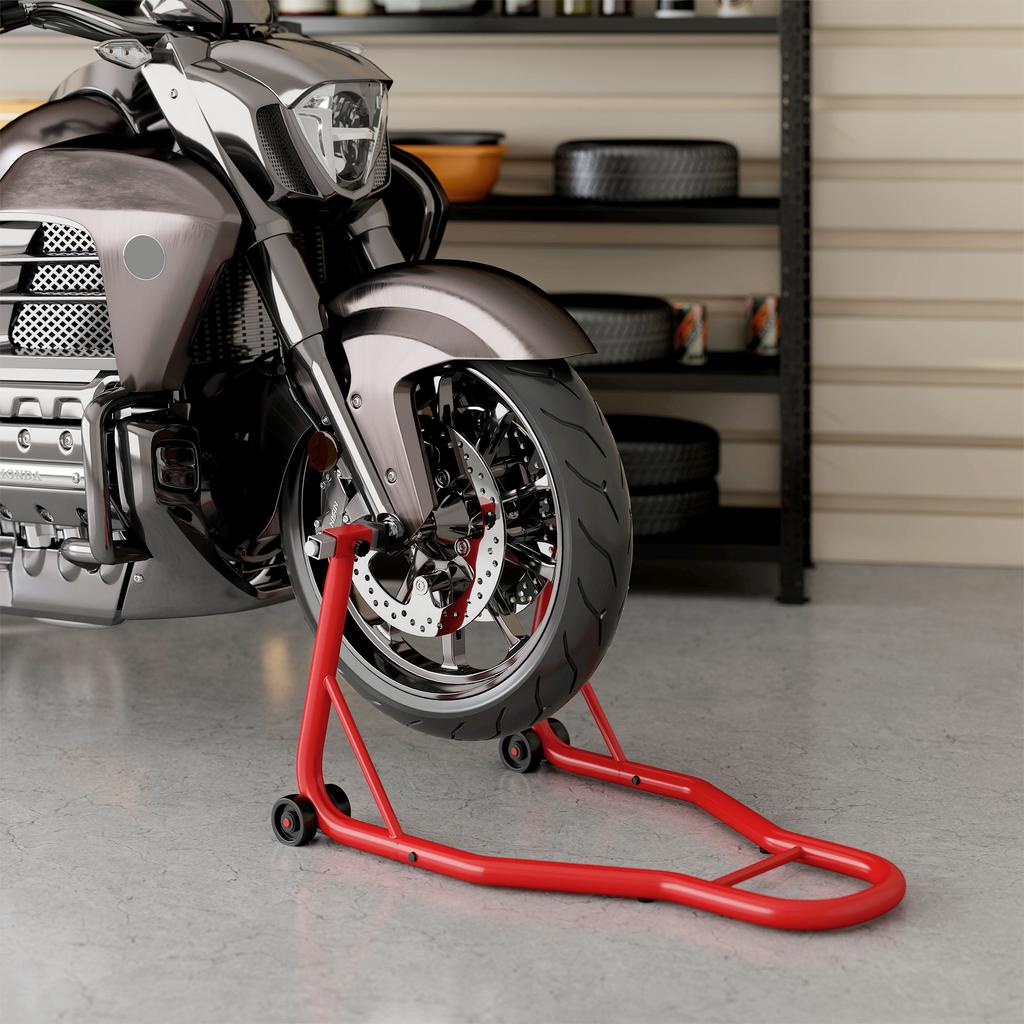 Metal Motorcycle Bike Stand Rear Universal Wheel Lift Bike Forklift Red