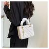 Trendy Diamond Quilted Faux Leather Shoulder Bag for Women Korean Style Fashionable Crossbody Square Purse
