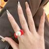 Cool Punk Ring Gold Color Beads Transparent Resin Acrylic Square Rings Women Ins Party Friends Gift Trendy Jewelry Hip Hop Rings