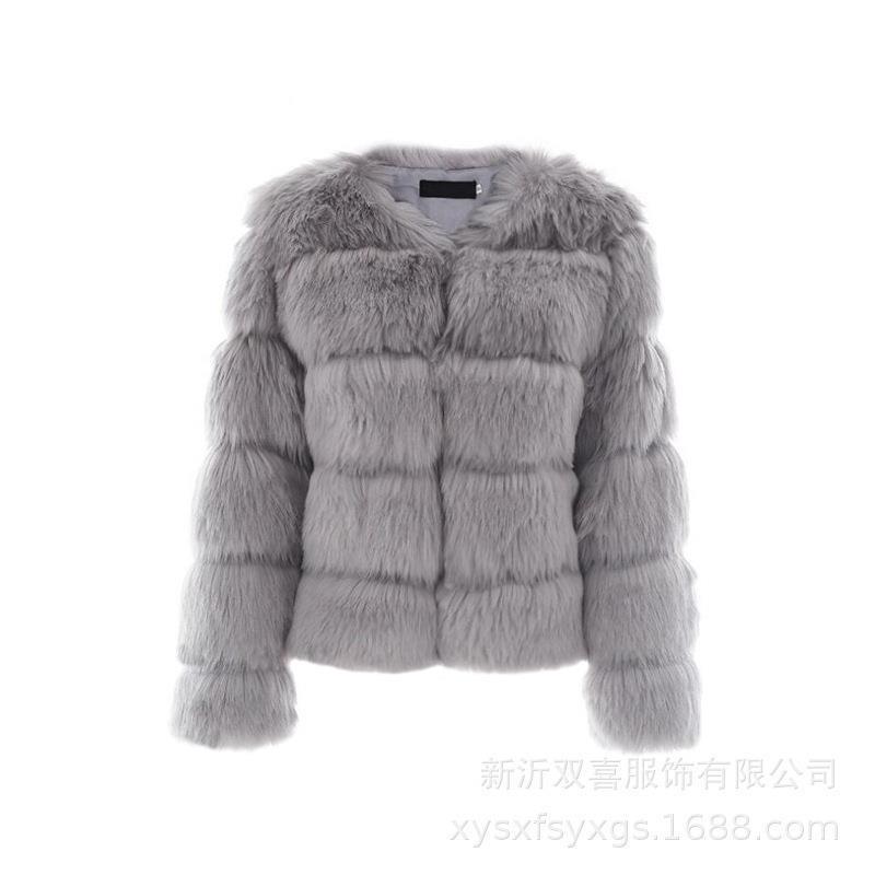 Fur New Fashion Fox Fur Imitation Fur Coat Women's Warm Slim Fur Coat