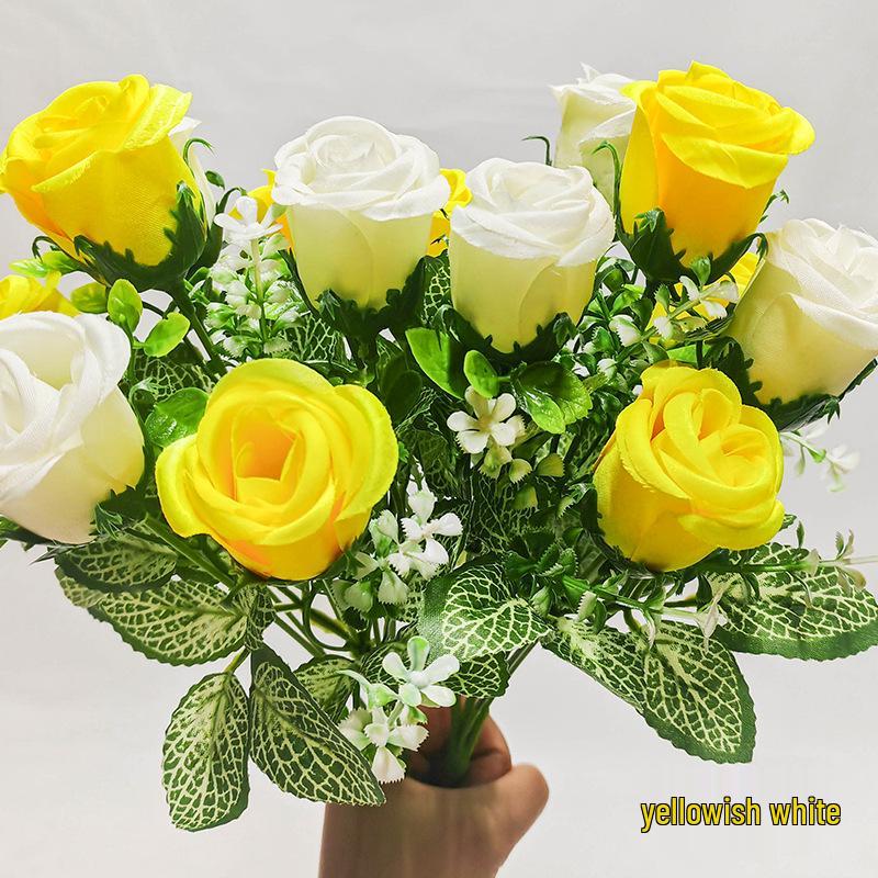 Peace Rose Artificial Floral Bouquet Decoration