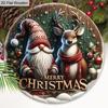 Christmas Wooden Sign Christmas Reindeer Dwarf Merry Christmas Wooden Wreath Sign Christmas Tree Decor Window Yard Indoor Room Decor Christmas Gift
