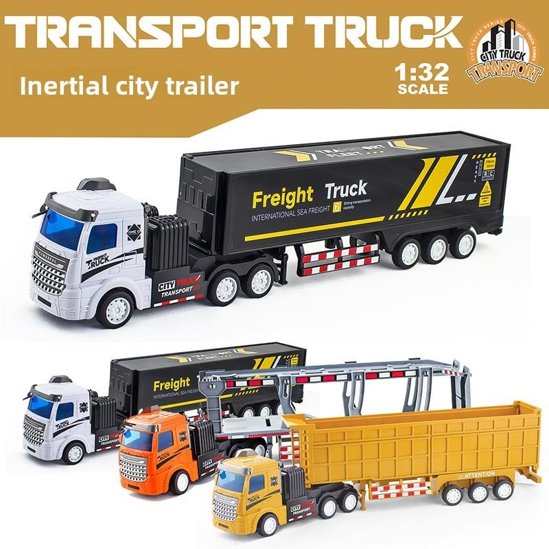 Double Trailer Decker Container Truck Engineering Vehicle Model Children Toy