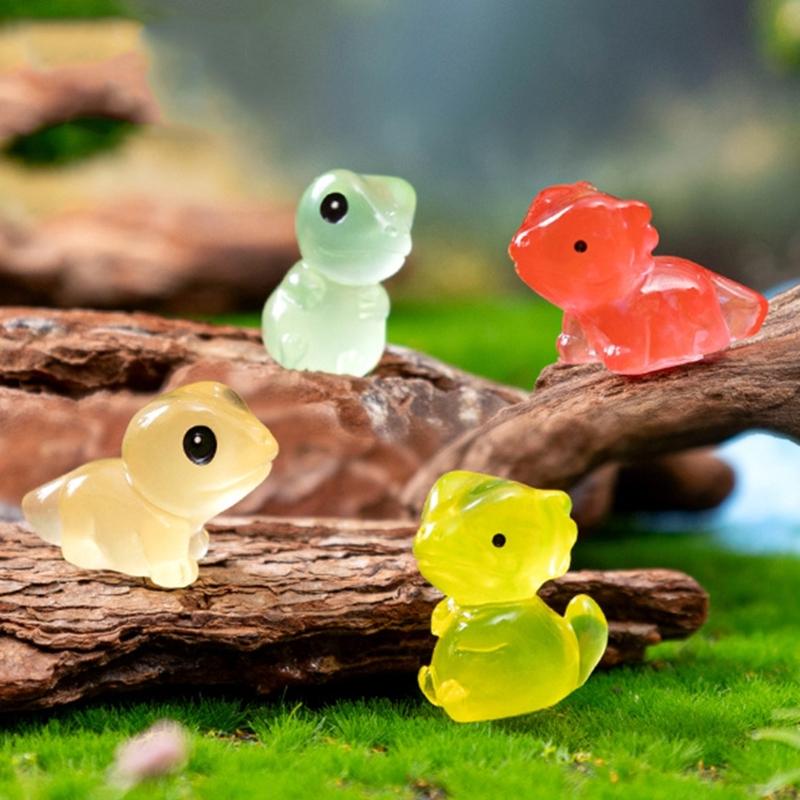 4Pcs Glowing In Dark Reptile Figurines Decoration Handmade Resins Craft For Bedroom Shelf Desk DIY Collection Ornaments