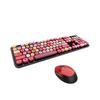   Sweet Keyboard Mouse Combo Mixed Color 2.4G Wireless Keyboard Mouse Set Circular Suspension Key   for PC Laptop Light Brown