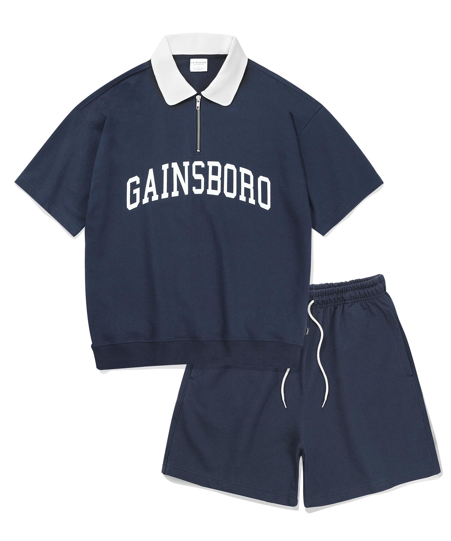 Gainsboro [Set] Arch Logo Collar Sweatshirt Set-Up_Navy Navy/M
