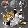 1pc Galvanized Tub Ice Bucket Large Metal Drink Buckets for Parties Beer Beverage Tub with Carry Handles for Champagne Cocktails Wine Cooling