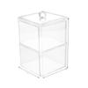 Acrylic Stackable Swab & Jewelry Box with Lid – 1/2/3 Layers, Transparent Rectangular Design