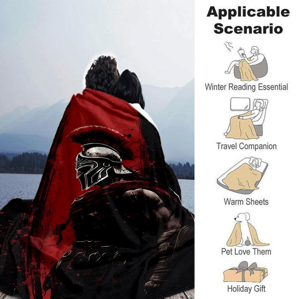 1pc Spartan Warrior Throw Blanket Soft Flannel, Cozy All Season Polyester Perfect for Home, Office