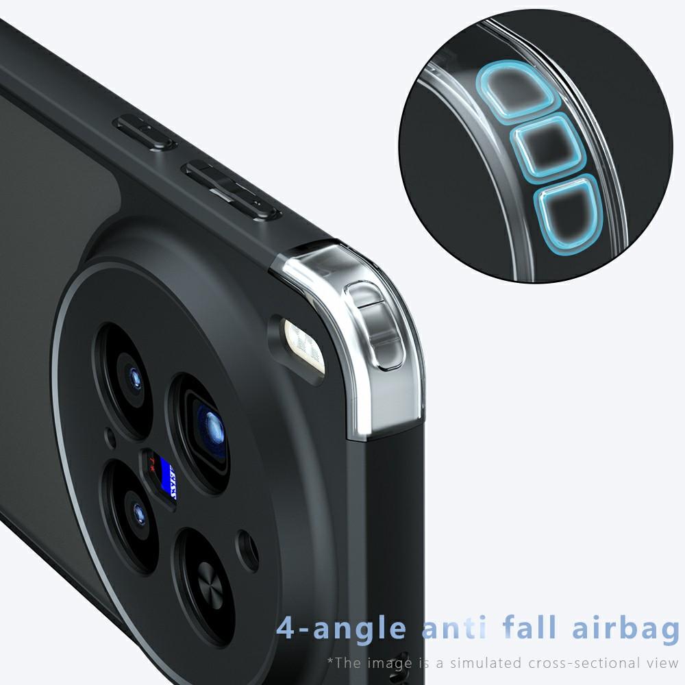 For vivo X300 Pro 5G Case Skin-Touch TPU + PC Matte Phone Back Cover, Transparent Black