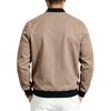 Men Faux‑Suede Bomber Jacket, Snap‑Button Front Contrast Ribbed Collar Cuffs Hem Zippered Sleeve Pocket Side Hand Pockets Casual Streetwear Outerwear