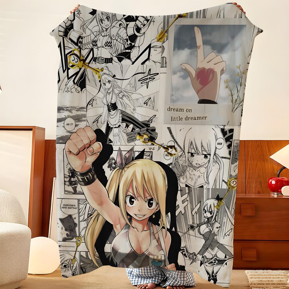 Anime F-Fairy T-Tail Throw Flannel Throw Blanket, Lightweight Cozy, Durable Washable cute Cool