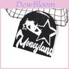 Street Style Star Letter Pattern Neutral Warm Knitted Hat For Winter Outdoor Fashion