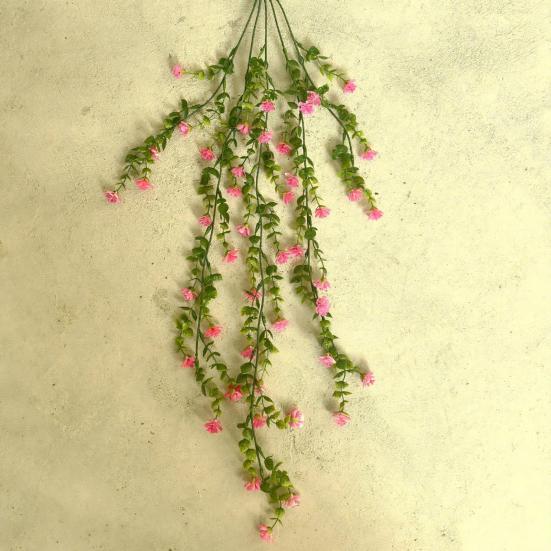 Hängende Kunstblume mit Eukalyptusblättern UV-beständig Fake-Blumenranke Innen Außen Garten Kunstblüte Rattan Dekor