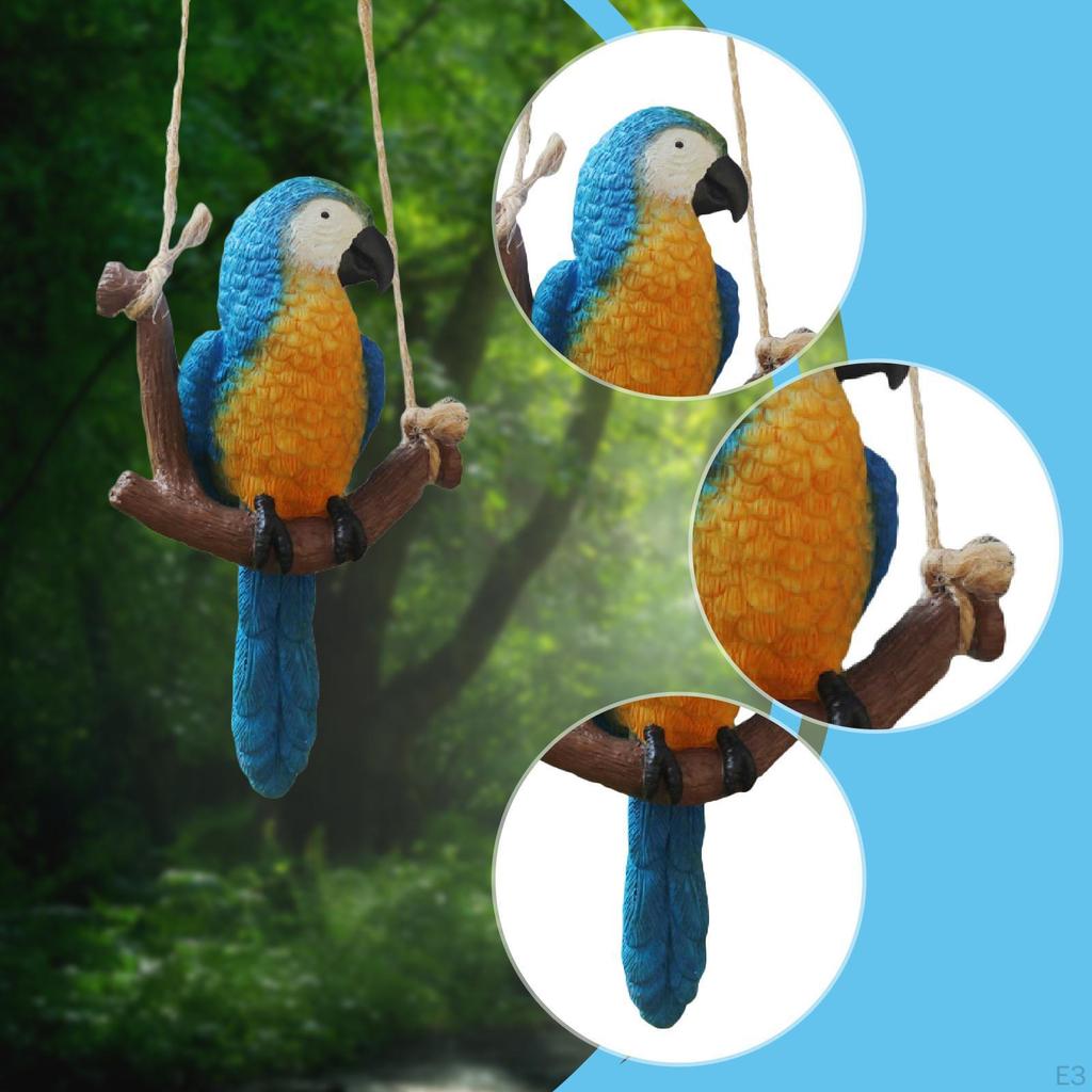 Collectible Garden Bird Statue Parrot Figurine for Home and Yard Decor