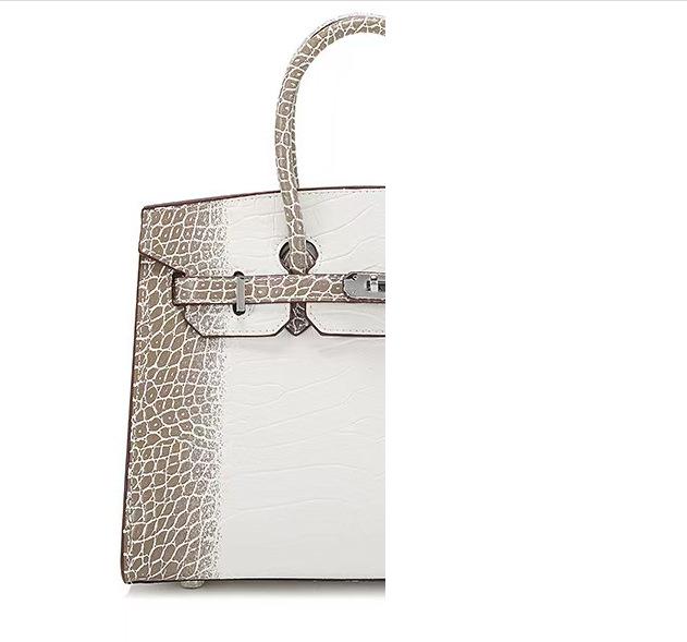 Crocodile Pattern Platinum Handbag - New European American Fashion Large Commute Bag for Women