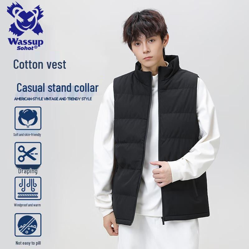 

Wassup Sohot Мужской стеганый жилет со стойкой 4XL