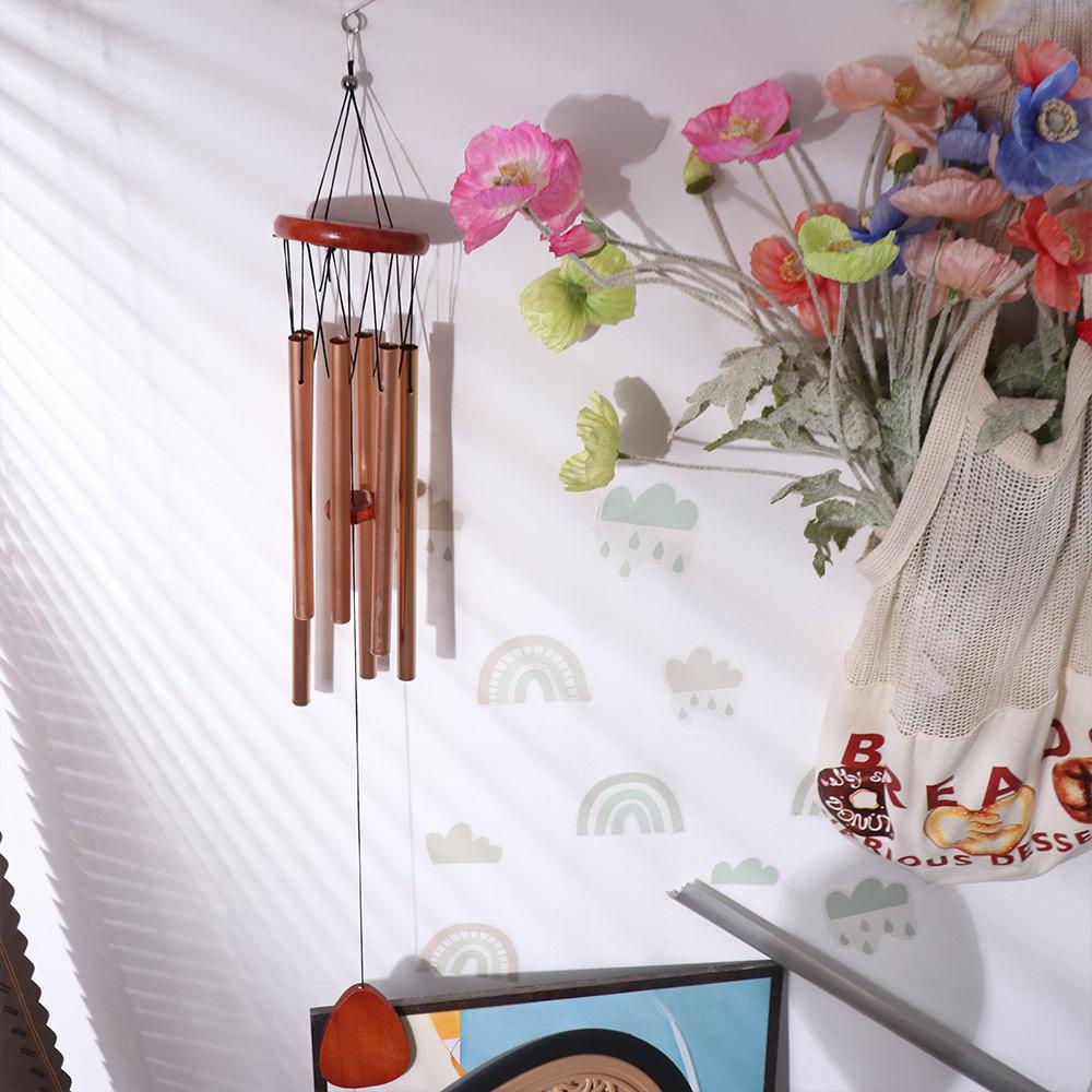 Large Serenity Wind Bell 6 Tubes Wall Hanging Bells Metal Aluminum Wind Chime  Yard Balcony Porch