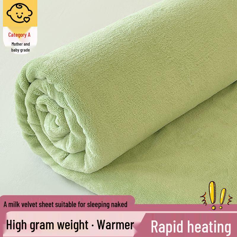 Luxurious Velvet Bed Sheet – Thick, Solid Color, for 1.5m/1.8m Beds, Ideal for Autumn/Winter