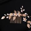 Trendiger Hochzeits Haarkamm Tiara Perle Blatt Haarrebe Braut Kopfschmuck Gold Handgefertigt Braut Haarschmuck Hochzeits Haaraccessoires