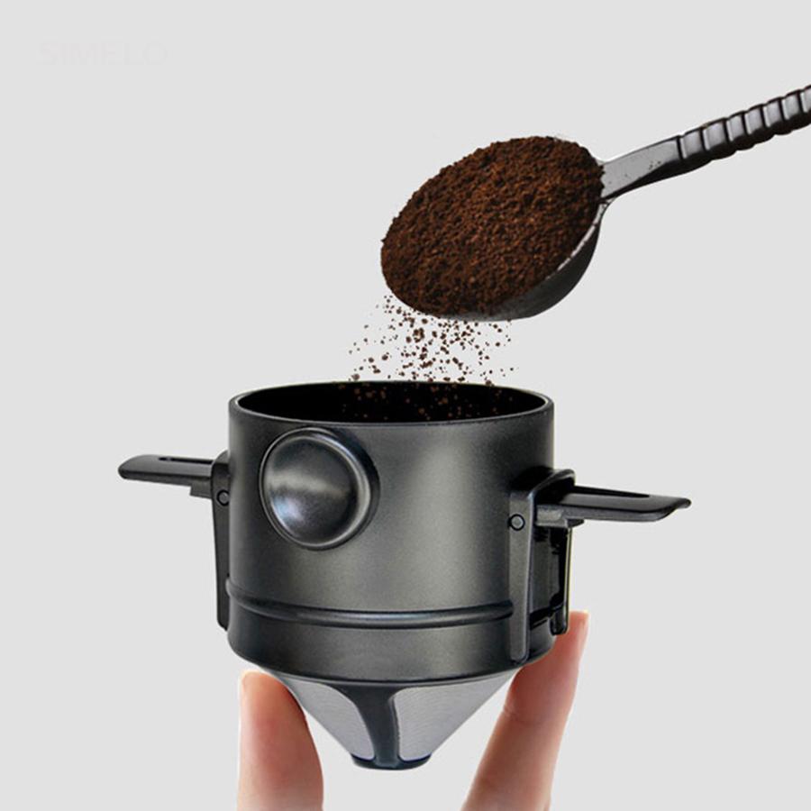 Portable Collapsible Coffee Filter Stainless Steel Drip Coffee Tea Holder Funnel Basket Reusable Tea Pot Holder Coffee Dripper