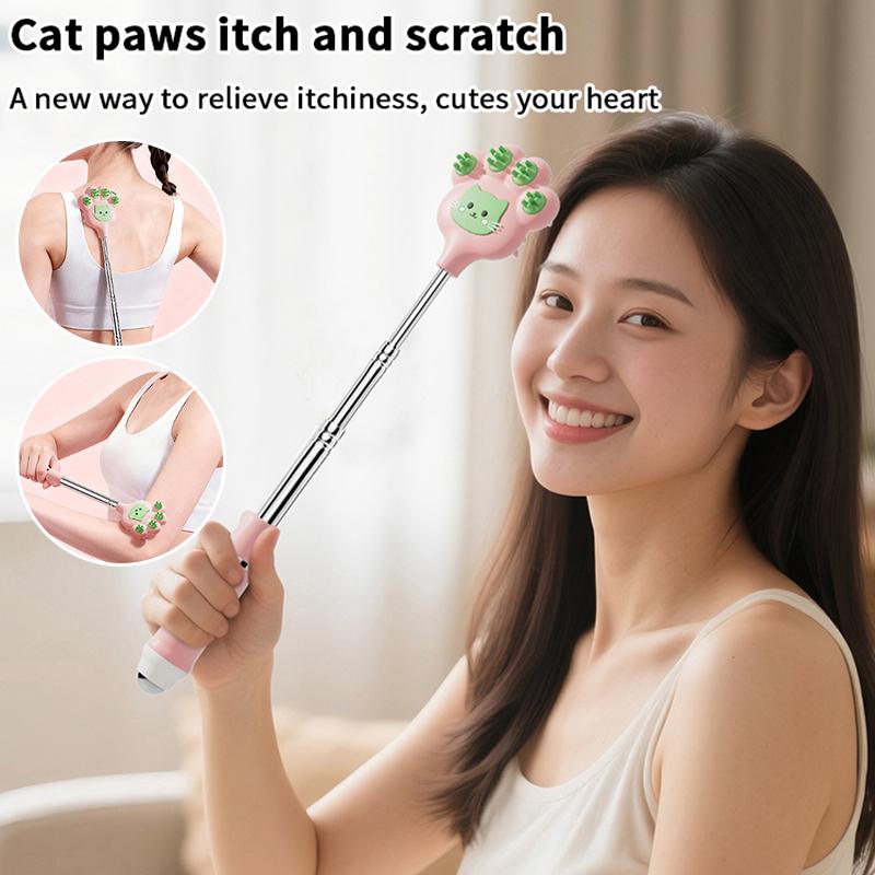 Stainless Steel Stretchable Itchy Scratch Cuet Cat Paw Scratcher With Magnetic Ball Telescopic Back Scratch Tool Point Massage