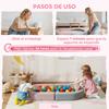 Children's Sofa Convertible into Bed and Play Area with Crown Cushion 116x61x14 cm Pink and Greyish Blue