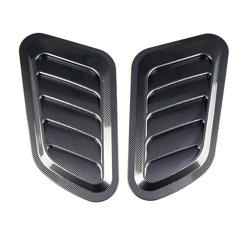 2Pcs Universal Car Vent Side Vent Hood Air Outlet Decorative Vents Carbon Fiber False Vent Hood Decal Auto Decorative Sticker
