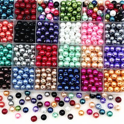 NYA 4/6/8/10 mm runda pärlor lösa glaspärlor distanspärlor för smyckestillverkning DIY handgjorda armbandstillbehör