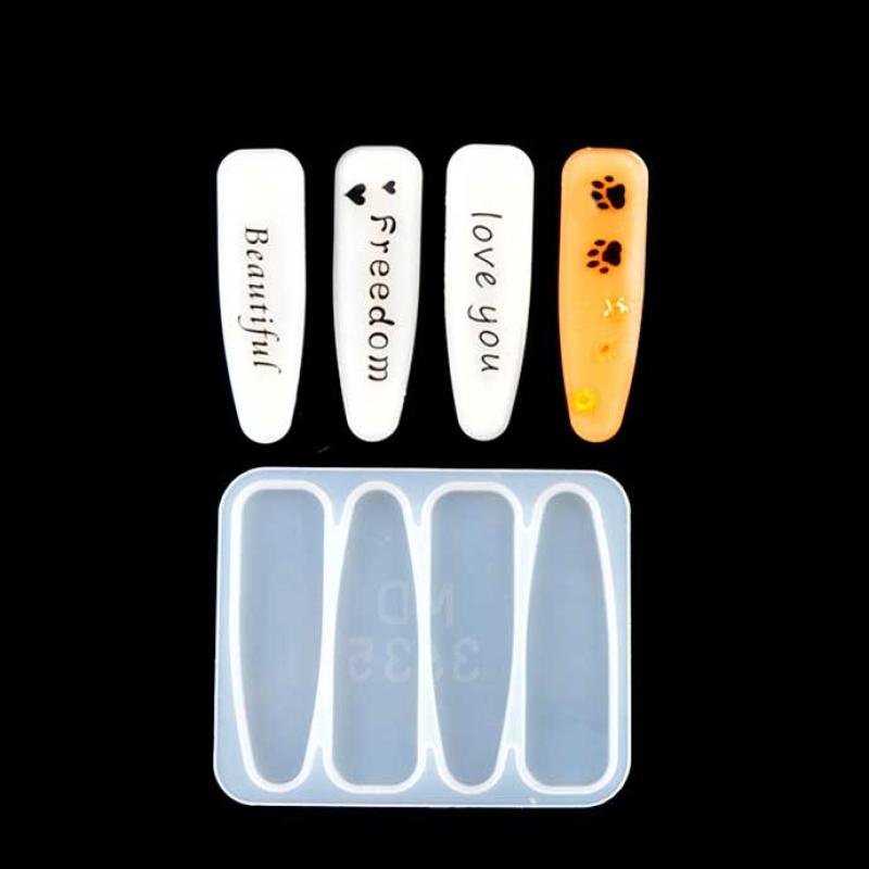 Barrettes Silicone Molds Geometric Hair Clips Epoxy Resin Mold For Diy Hairpin Crafts Jewelry Making Crafting Mold Accessorires