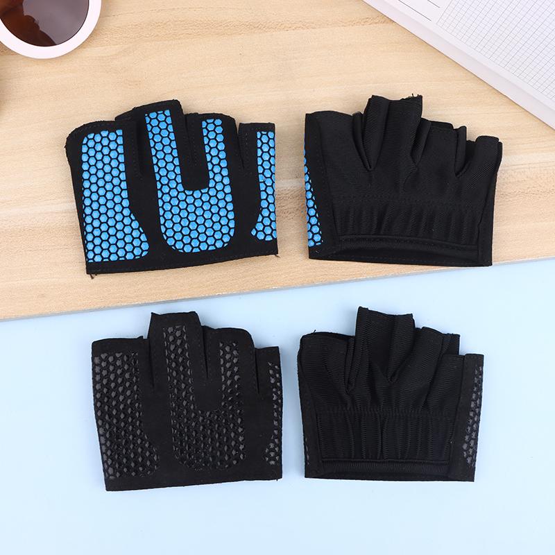 Gym Fitness Four-Finger Half Finger Gloves Silicone Workout Glove Pull Up Power Weight Lifting Grips Hand Plam Protector