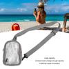 Transparent Shoulder Bag Fashion Large Capacity Waterproof Clear PVC Shoulder Bag for Daily Work Travel Beach Grey