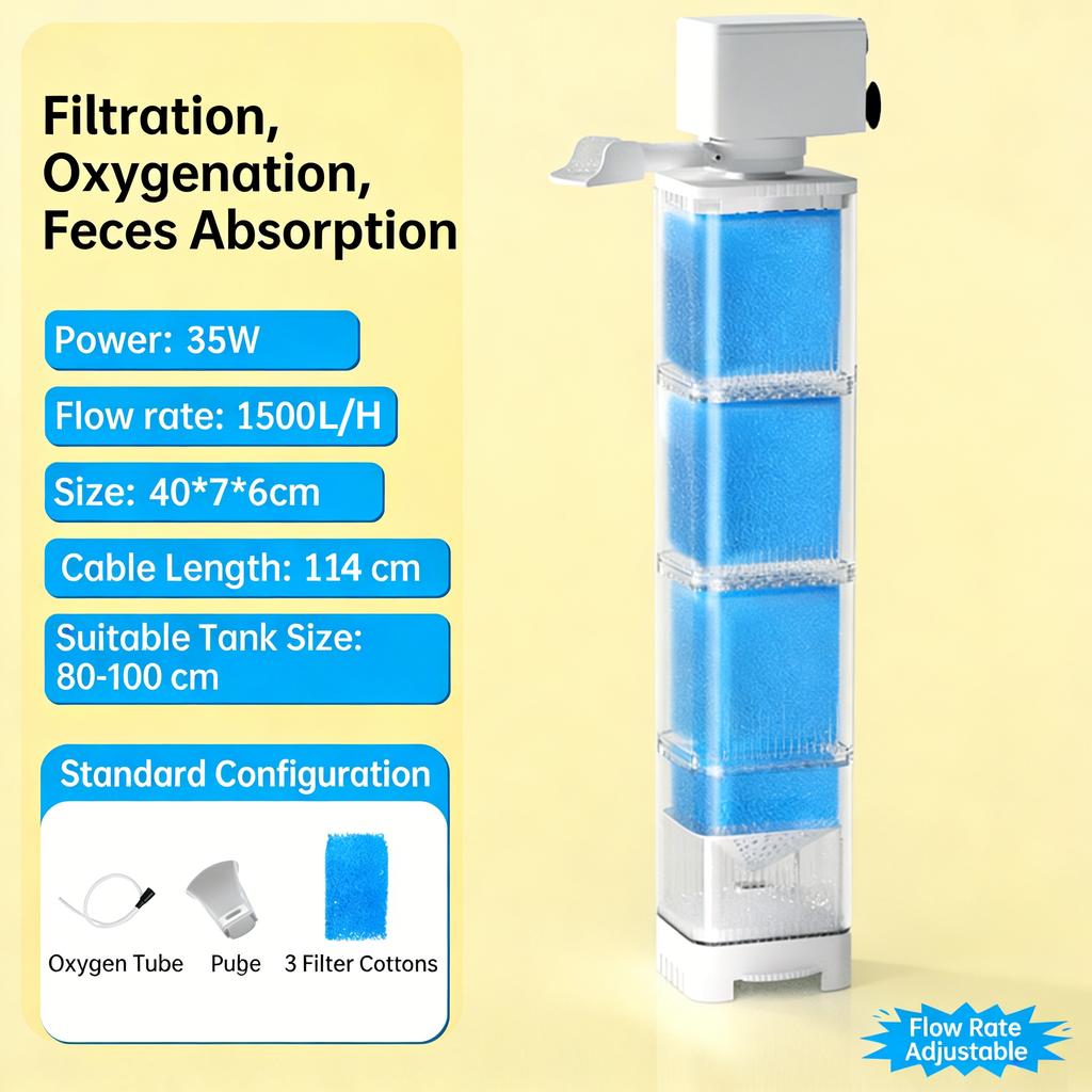 6in1 220v Aquarium Filter Pump Fish Tank Submersible Silent Air Oxygen Aerator Internal Water Pump Aquarium Air Pump Wave Maker