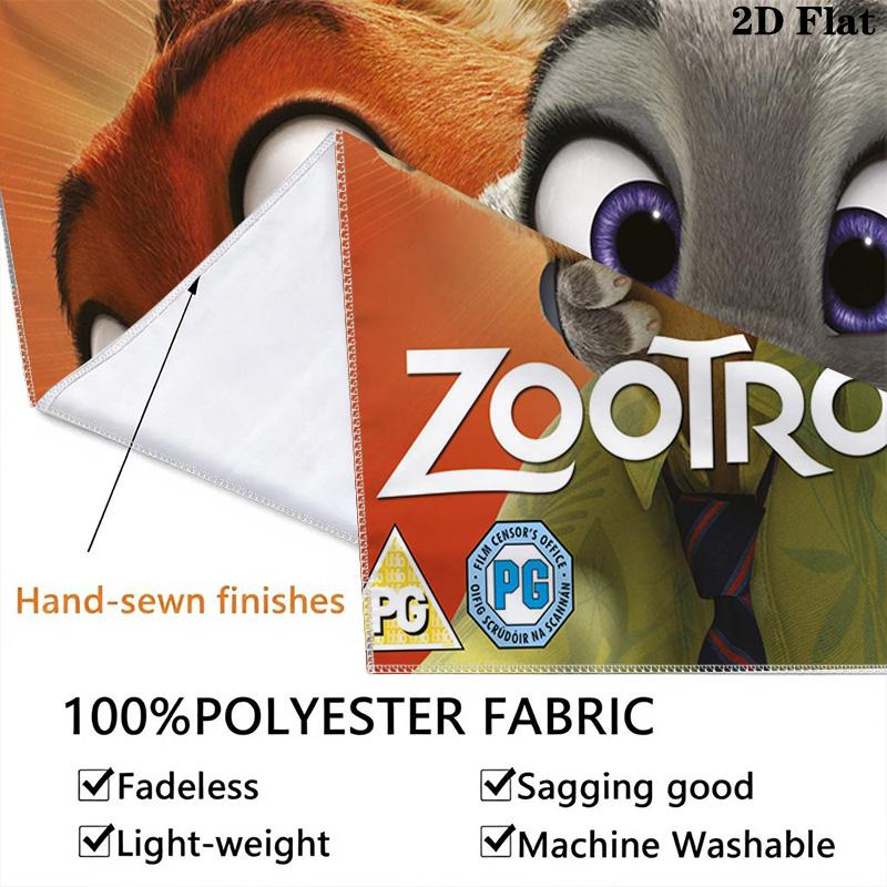 Zootopia Adventure Wall Tapestry Fashion Print Background Cloth Home Decor Atmospheric Background Cloth Work Of Art