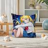 Sailor Moon Sailor Pluto Anime Plush Pillow Cover Soft Short Plush Cushion Cover For Sofa Bedroom Home Decor Gift Decoration