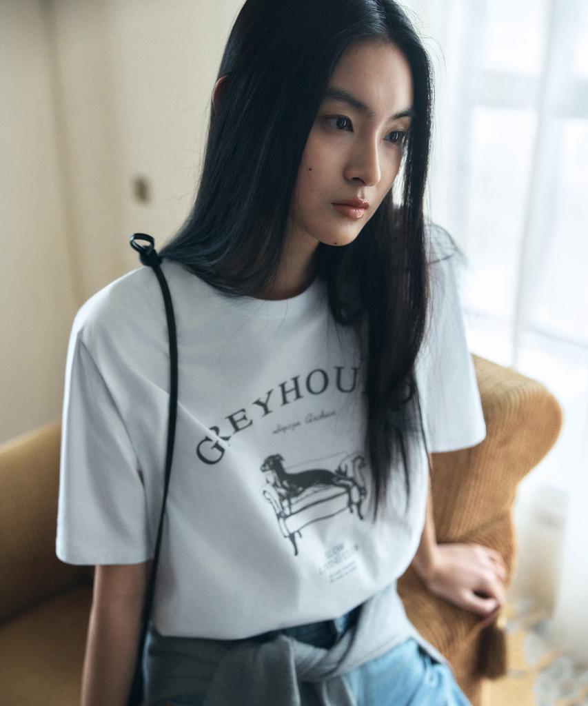 Siyajyu Sitp5264 Greyhound Short Sleeve T-Shirt_White